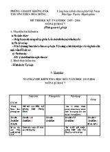 Đề thi học kỳ I năm học 2015 - 2016 môn Lịch sử 7